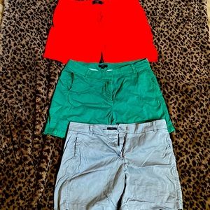 J.Crew 7 inch chino shorts. Super cute, no damage. red, emerald green,gray.